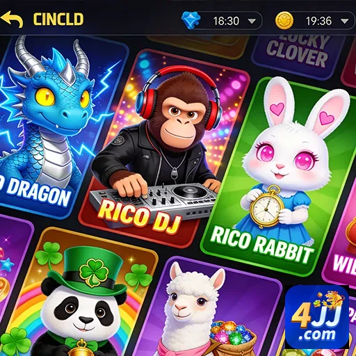 App mobile 4jj com design moderno para jogos de cassino