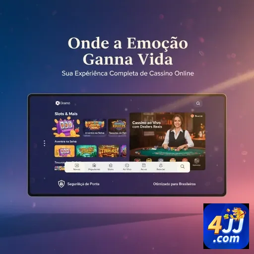 Tela do app 4jj com opções de apostas e slots